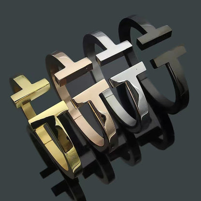 [Clover Jewelry]T SQUARE OPEN BRACELET