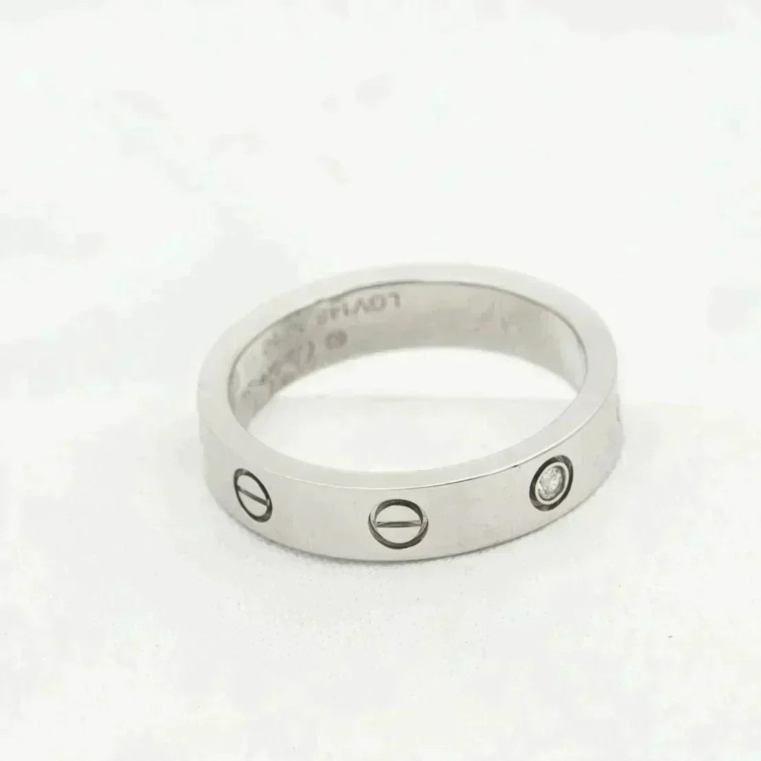 [⭐Clover Jewelry]LOVE RING 4MM 1 DIAMOND SILVER