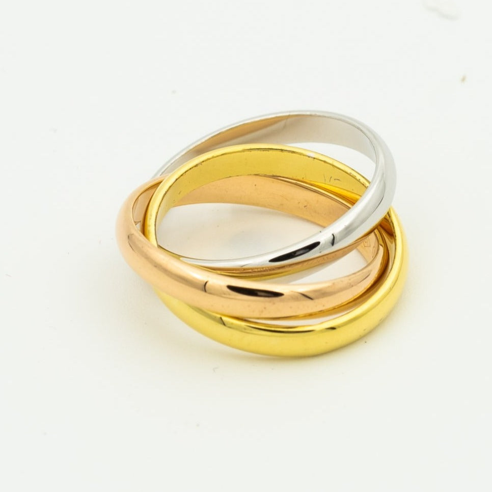 [⭐Clover Jewelry Jewelry]TRINITY RING GOLD PINK GOLD SILVER