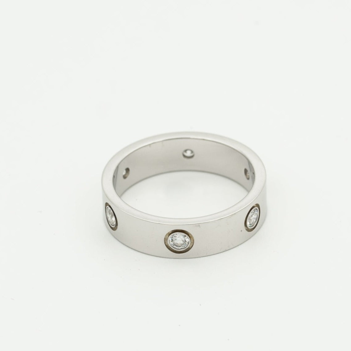 [⭐Clover Jewelry]LOVE RING 5.5MM 6 DIAMONDS SILVER