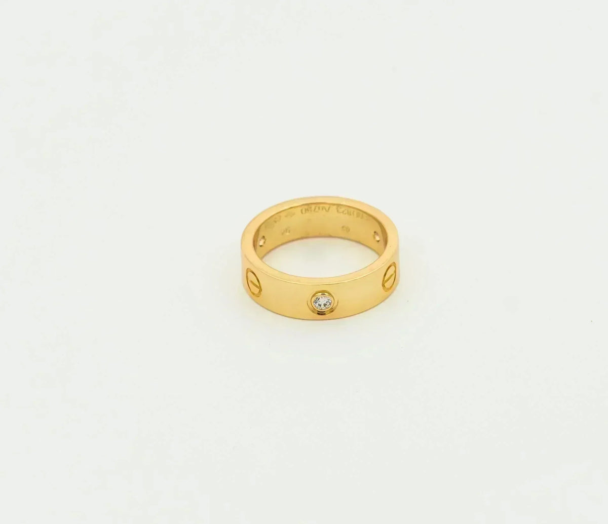 [⭐Clover Jewelry]LOVE RING 5.5MM 3 DIAMONDS GOLD