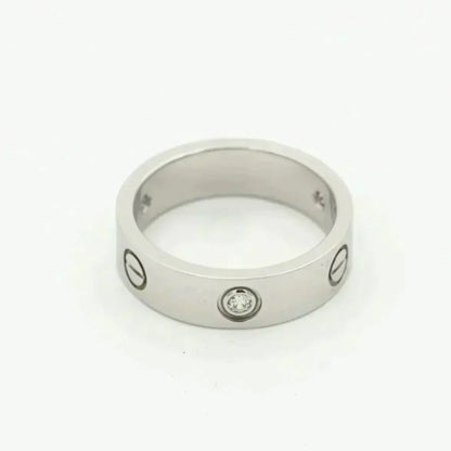 [⭐Clover Jewelry]LOVE RING 5.5MM 3 DIAMONDS SILVER