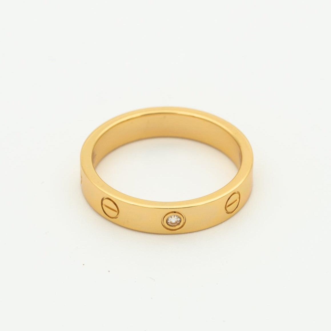 [⭐Clover Jewelry]LOVE RING 4MM 1 DIAMOND PINK GOLD
