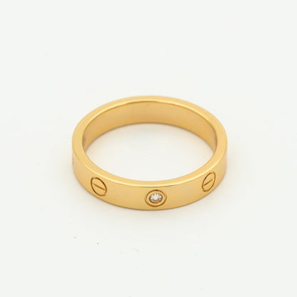 [⭐Clover Jewelry]LOVE RING 4MM 1 DIAMOND PINK GOLD
