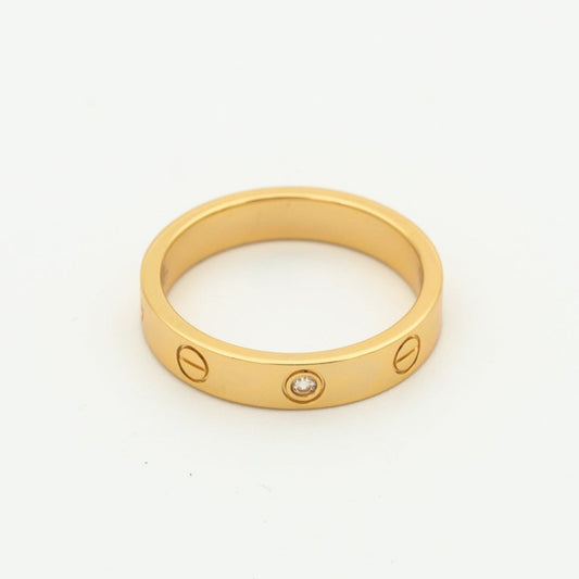 [⭐Clover Jewelry]LOVE RING 4MM 1 DIAMOND PINK GOLD