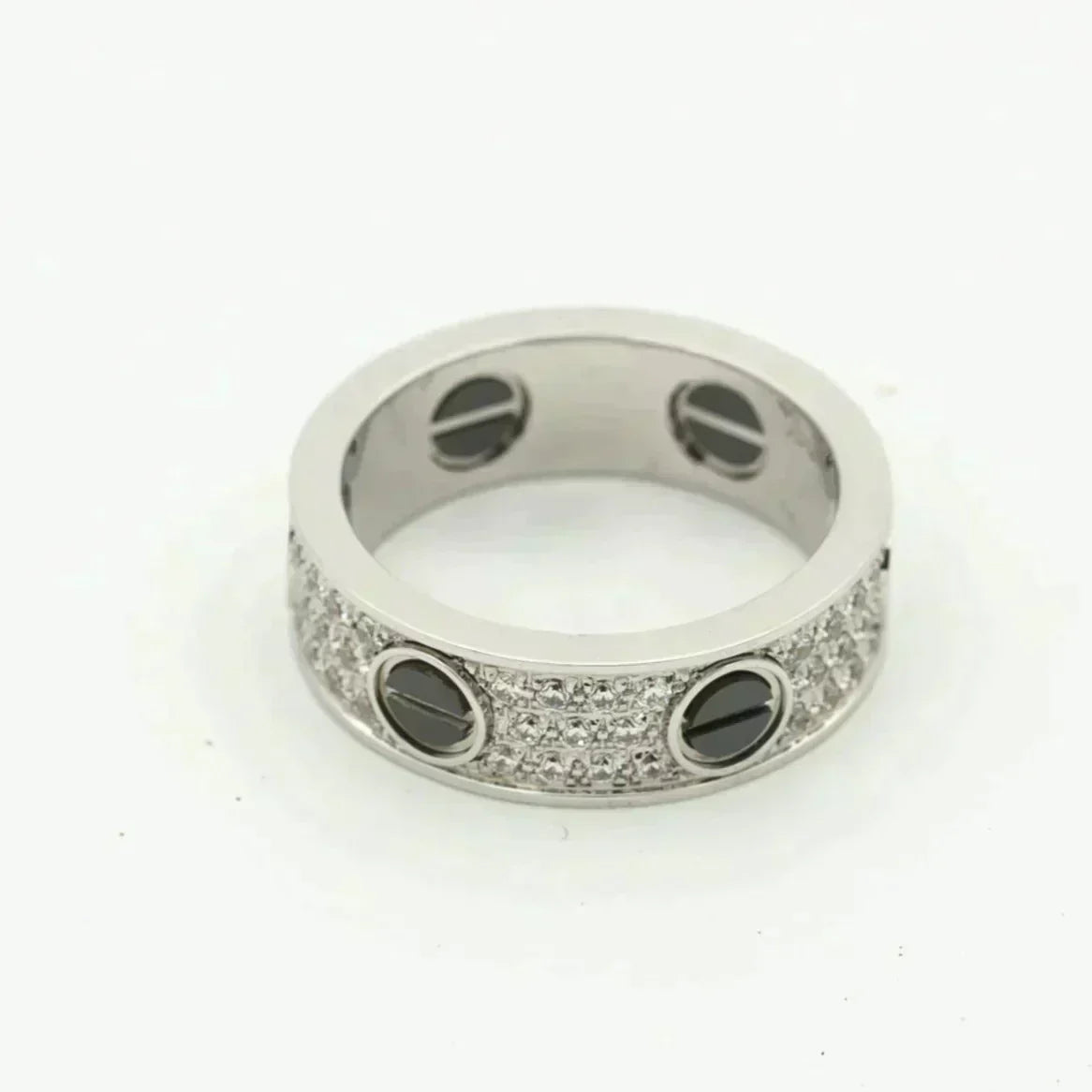 [⭐Clover Jewelry]LOVE RING 5.5MM DIAMONDS PAVED CERAMIC