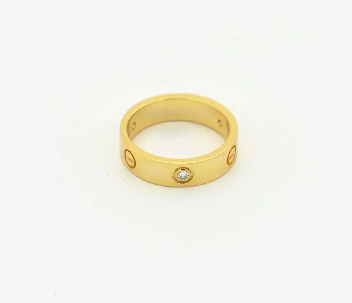 [⭐Clover Jewelry]LOVE RING 4MM 1 DIAMOND GOLD