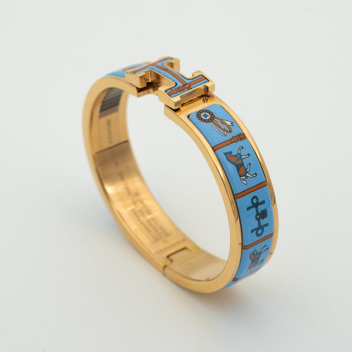 [⭐Clover Jewelry]H PINK GOLD BRACELET BLUE CERAMIC