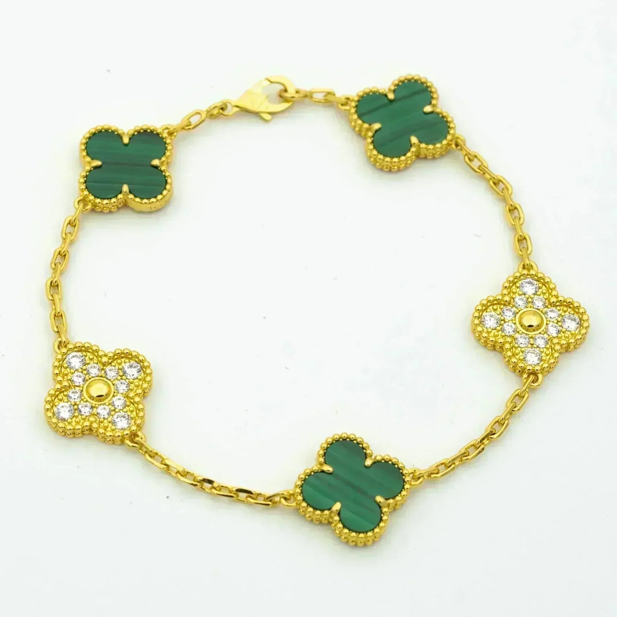 [⭐Clover Jewelry] CLOVER 5 MOTIF MALACHITE BRACELET COLLECTION