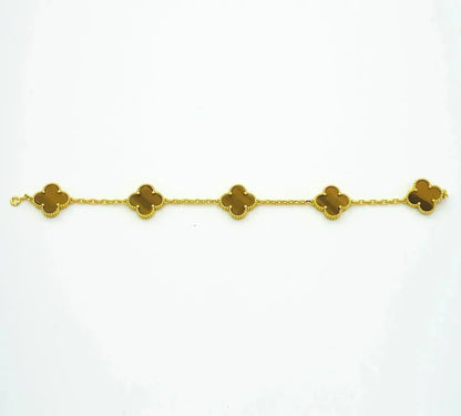 [⭐Clover Jewelry] CLOVER 5 MOTIFS TIGER EYE BRACELET COLLECTION