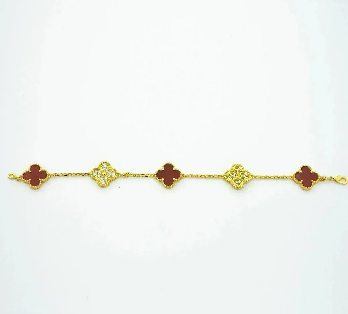 [⭐Clover Jewelry] CLOVER 5 MOTIF RED CORNELIAN BRACELET COLLECTION