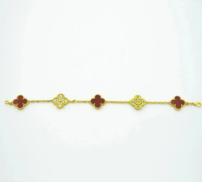 [⭐Clover Jewelry] CLOVER 5 MOTIF RED CORNELIAN BRACELET COLLECTION