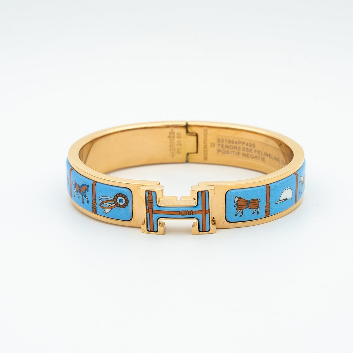 [⭐Clover Jewelry]H PINK GOLD BRACELET BLUE CERAMIC