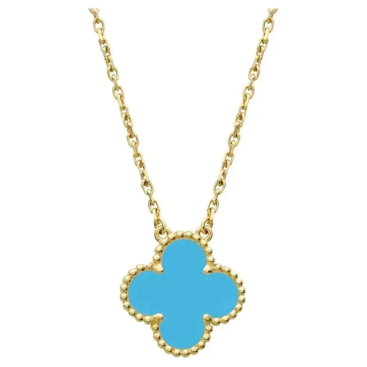 [⭐Clover Jewelry]CLOVER 15MM VINTAGE TURQUOISE NECKLACE