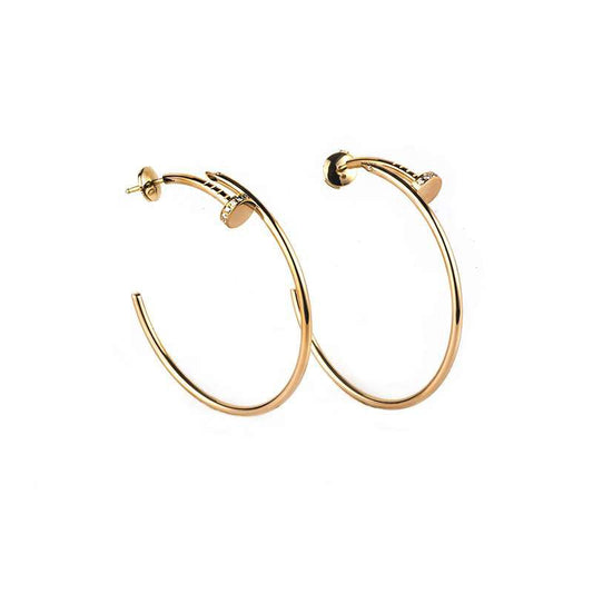 [⭐Clover Jewelry]JUSTE EARRINGS GOLD DIAMONDS 1.8MM