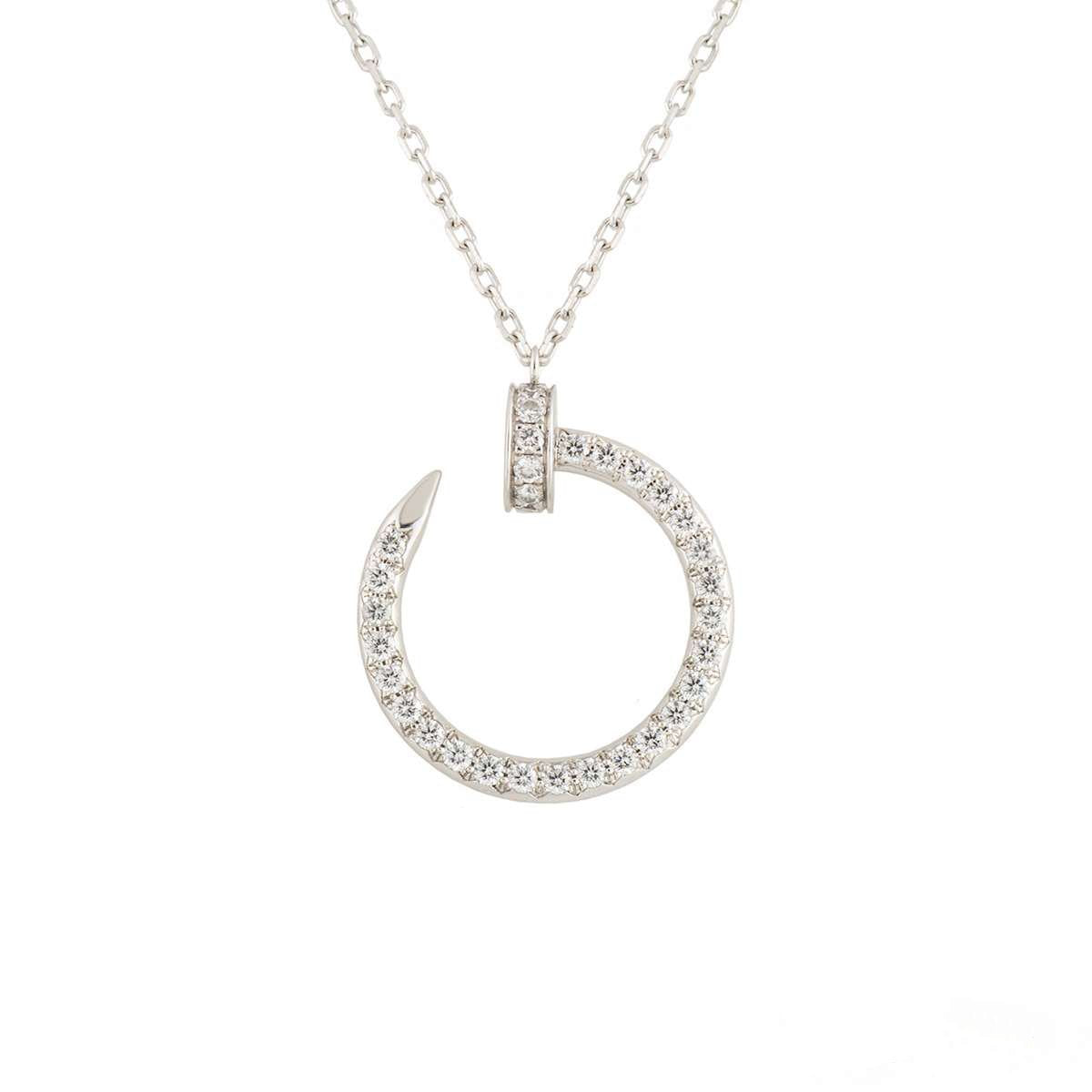 [⭐Clover Jewelry]JUSTE NECKLACE SILVER DIAMONDS