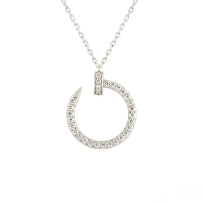 [⭐Clover Jewelry]JUSTE NECKLACE SILVER DIAMONDS