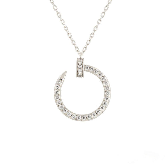 [⭐Clover Jewelry]JUSTE NECKLACE SILVER DIAMONDS