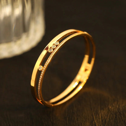 [⭐Clover Jewelry]Move Romane Diamond Bangle Bracelet