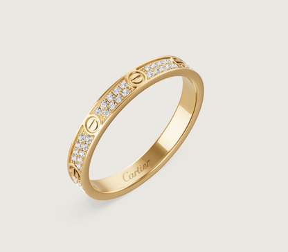 [⭐Clover Jewelry]LOVE RING 2.6mm-wide full-diamond ring Gold