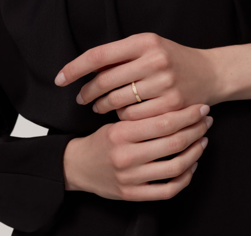 [⭐Clover Jewelry]LOVE RING 2.6mm-wide full-diamond ring Gold