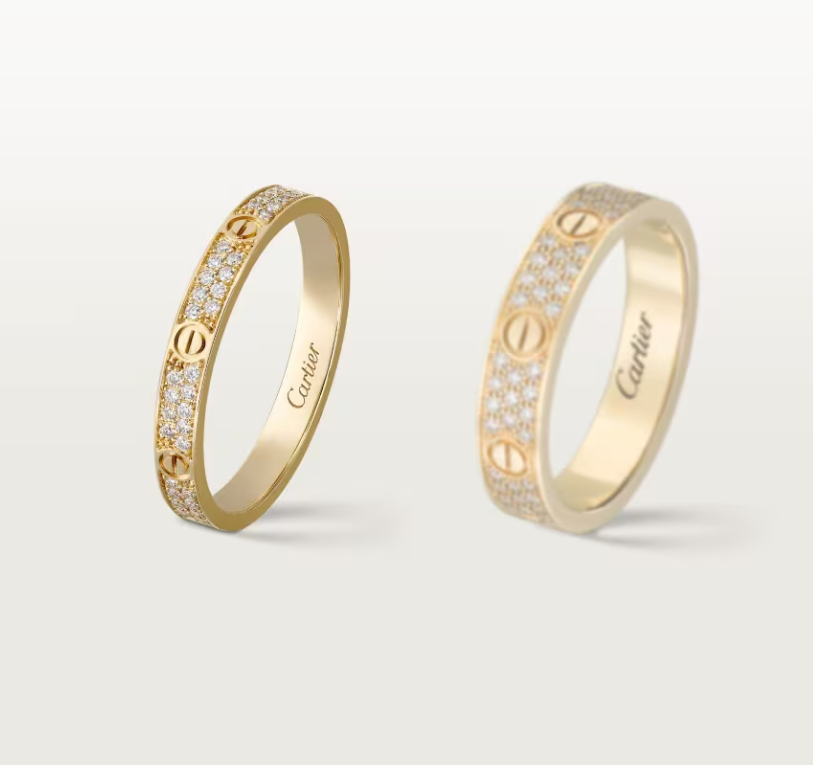 [⭐Clover Jewelry]LOVE RING 2.6mm-wide full-diamond ring Gold