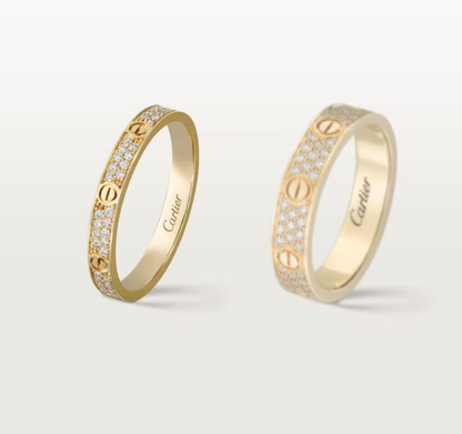 [⭐Clover Jewelry]LOVE RING 2.6mm-wide full-diamond ring Gold