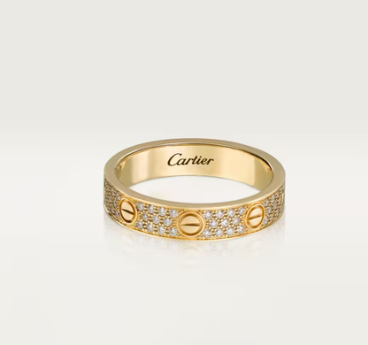 [⭐Clover Jewelry]LOVE RING 4mm-wide full-diamond ring GOLD