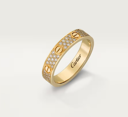 [⭐Clover Jewelry]LOVE RING 4mm-wide full-diamond ring GOLD