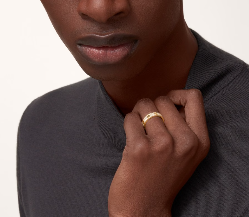 [⭐Clover Jewelry]LOVE RING 4mm-wide full-diamond ring GOLD