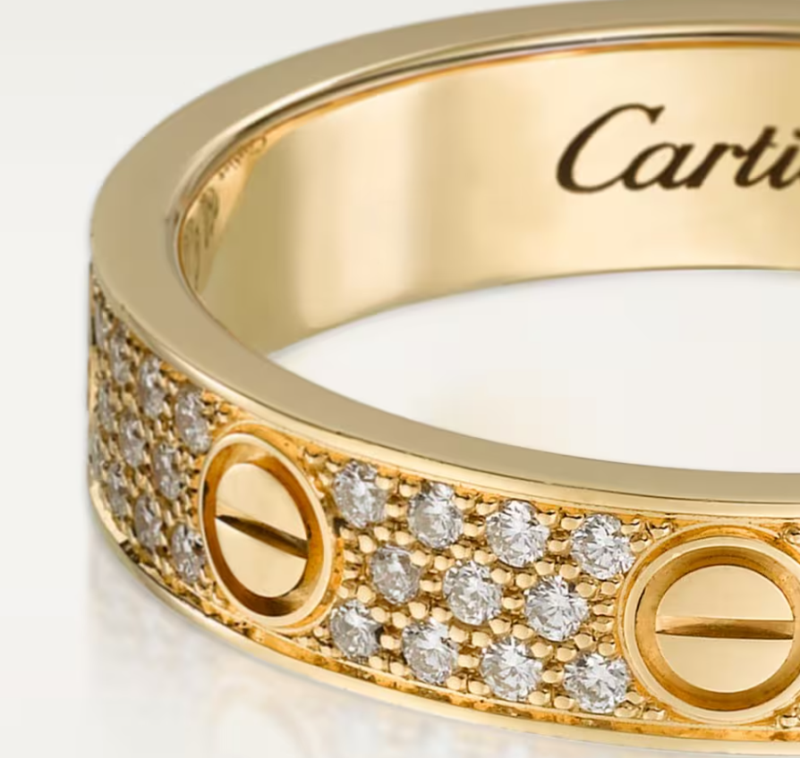 [⭐Clover Jewelry]LOVE RING 4mm-wide full-diamond ring GOLD