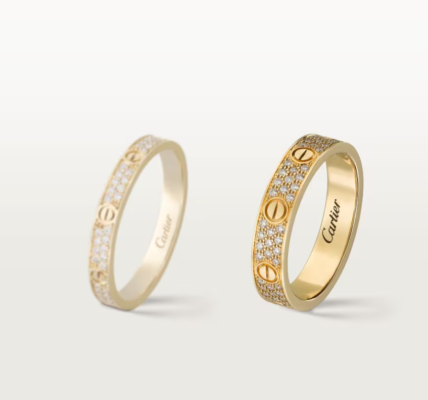 [⭐Clover Jewelry]LOVE RING 4mm-wide full-diamond ring GOLD