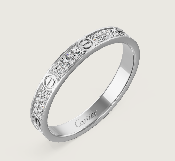 [⭐Clover Jewelry]LOVE RING 2.6mm-wide full-diamond ring silver