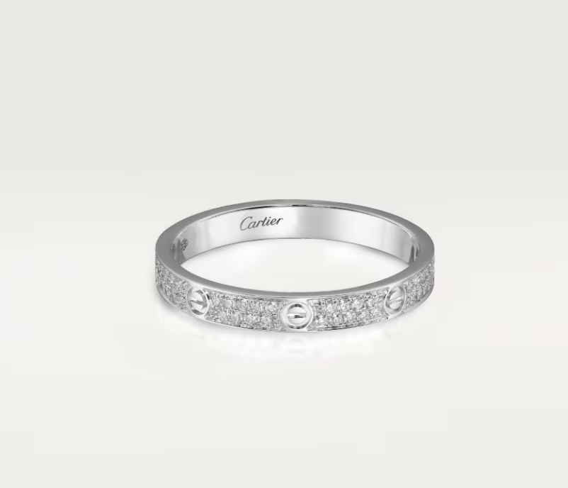 [⭐Clover Jewelry]LOVE RING 2.6mm-wide full-diamond ring silver