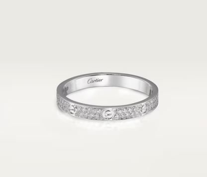 [⭐Clover Jewelry]LOVE RING 2.6mm-wide full-diamond ring silver