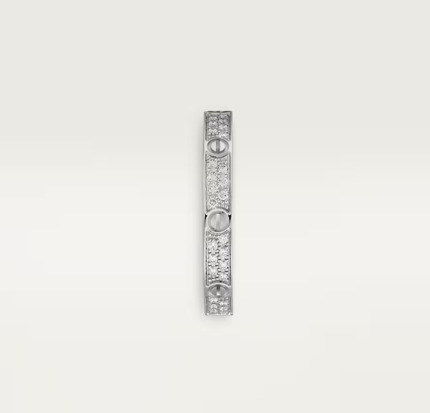 [⭐Clover Jewelry]LOVE RING 2.6mm-wide full-diamond ring silver
