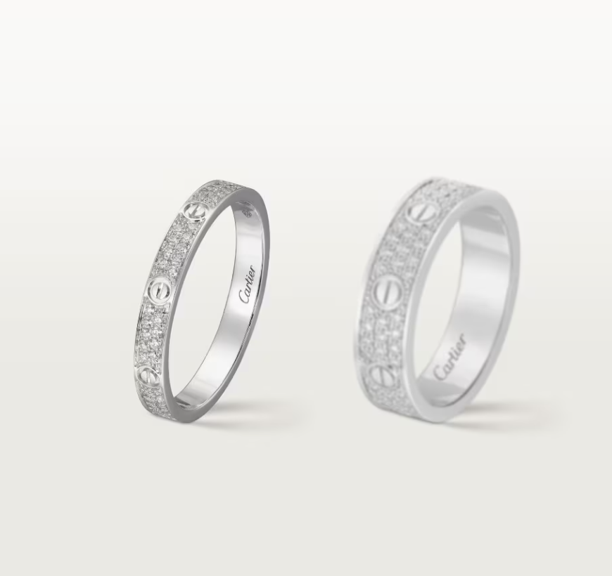 [⭐Clover Jewelry]LOVE RING 2.6mm-wide full-diamond ring silver