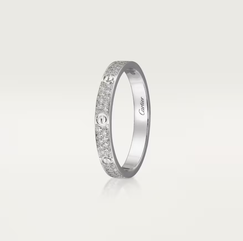 [⭐Clover Jewelry]LOVE RING 2.6mm-wide full-diamond ring silver