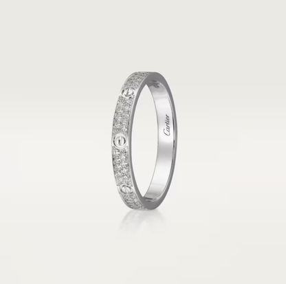 [⭐Clover Jewelry]LOVE RING 2.6mm-wide full-diamond ring silver