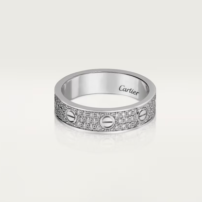 [⭐Clover Jewelry]LOVE RING 4mm-wide full-diamond ring silver