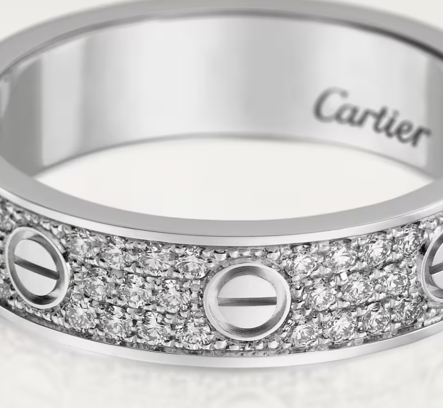 [⭐Clover Jewelry]LOVE RING 4mm-wide full-diamond ring silver