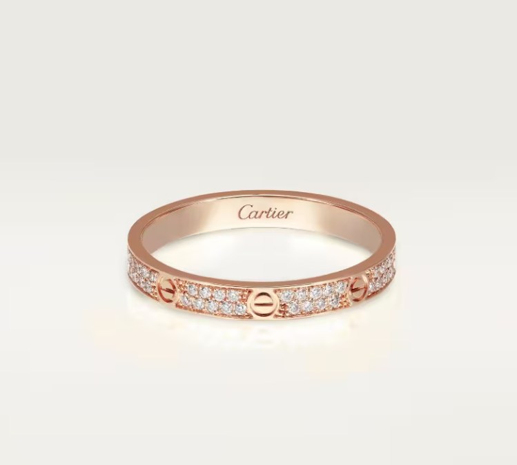[⭐Clover Jewelry]LOVE RING 2.6mm-wide full-diamond ring Rose Gold