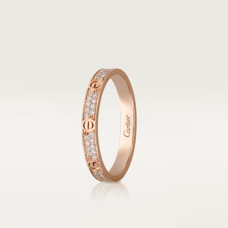 [⭐Clover Jewelry]LOVE RING 2.6mm-wide full-diamond ring Rose Gold