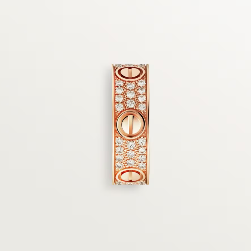 [⭐Clover Jewelry]LOVE RING 6.5mm-wide full-diamond ring Rose Gold