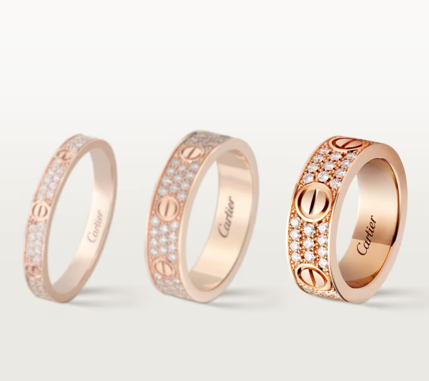 [⭐Clover Jewelry]LOVE RING 6.5mm-wide full-diamond ring Rose Gold