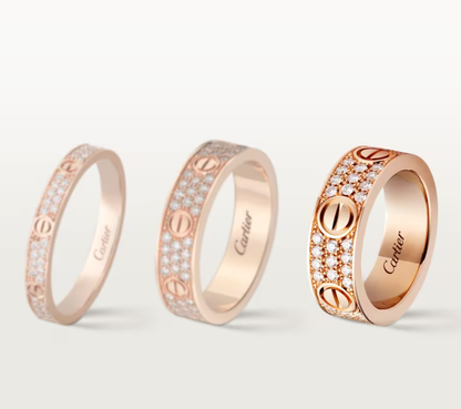 [⭐Clover Jewelry]LOVE RING 6.5mm-wide full-diamond ring Rose Gold