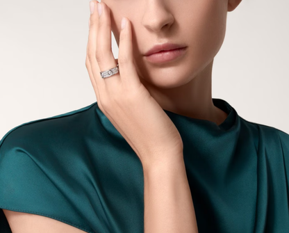 [⭐Clover Jewelry]LOVE RING 6.5MM Full Diamond, 6 Major Diamonds Silver
