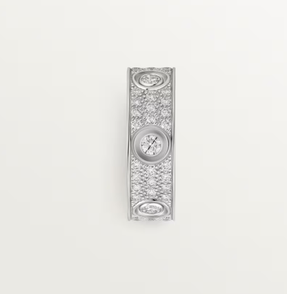 [⭐Clover Jewelry]LOVE RING 6.5MM Full Diamond, 6 Major Diamonds Silver