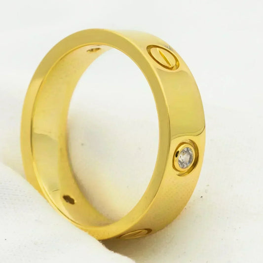 [⭐Clover Jewelry]LOVE RING 5.5MM 3 DIAMONDS GOLD