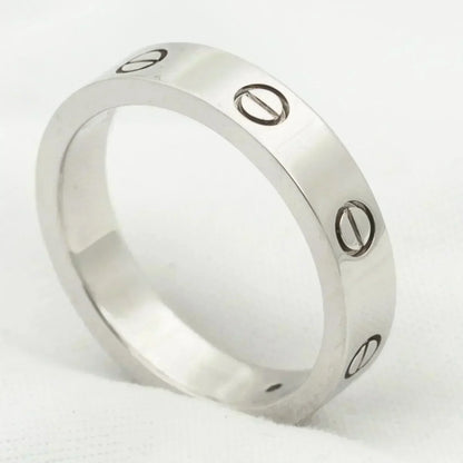 [⭐Clover Jewelry]LOVE RING 4MM 1 DIAMOND SILVER